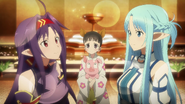 Yuuki discussing her potential future with Asuna, Utai, and Haruyuki