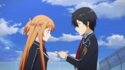 Kazuto gives Asuna an address to a hospital