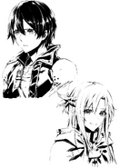 Bust sketches of Kirito and Asuna for the Progressive Canon of the Golden Rule manga adaptation