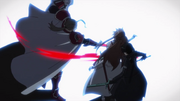 Heathcliff striking Asuna