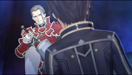 Kirito facing against Heathcliff