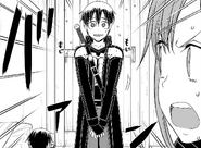 Kirito standing awkwardly after being dragged into an inn suite by Asuna - Progressive manga c33