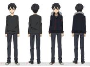 Character-Design von Kirito im Real Life von Shingo Adachi für den Anime.