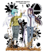 Sinon with Kirito on the cover of SAOII's first Blu-Ray/DVD.