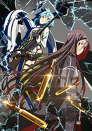 Kirito with Sinon on an early key visual for the Sword Art Online II anime.