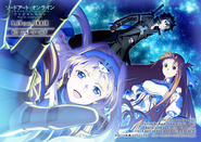 Kirito with Asuna and Alice on an illustration promoting the release of Alicization War of Underworld Episode 23 (Alicization Episode 47).