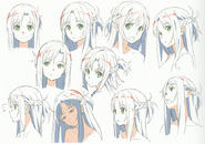 Asuna's facial expression designs from the Ordinal Scale Production Book