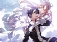 Asuna with Kirito on an illustration by abec for the release of Alicization's final cour.