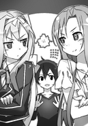 Asuna and Alice glaring at each other.