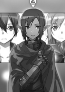 Kizmel requesting Asuna and Kirito to follow her to the Dark Elf Base.