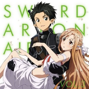 Asuna and Kirito on the cover of Sword Art Online On Air 3