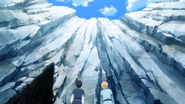 Eugeo and Kirito entering The End Mountains to find Selka - S03E03