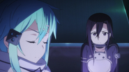 Kirito and Sinon in the waiting room.