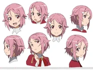 Lisbeth's facial expression designs by Adachi Shingo for the Sword Art Online anime