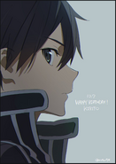 An illustration of Kirito by Yamamoto Yumiko for Kirito's birthday 2021.