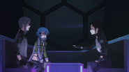 Kirito teasing Sinon in the waiting room