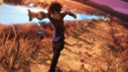 Kirito using a Sword Skill.