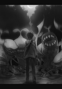 Kirito facing the remaining horde of Little Nepenthes.