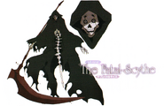The Fatal Scythe's concept from the Anime Official Guide Book artbook (Anime Sword Art Online no Subete).