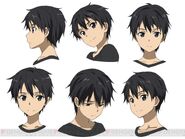 Kazuto's real world character face design by Shingo Adachi for the Fairy Dance Arc of the Sword Art Online anime