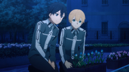 Kirito showing his personal flower planter to Eugeo - S3E07