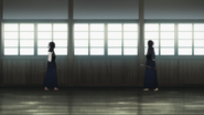 Kazuto and Suguha in the dojo.