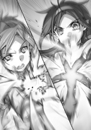 Yuuki and Asuna unleashing their final attacks on each other in their duel.