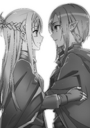 Asuna joyously reuniting with Kizmel.