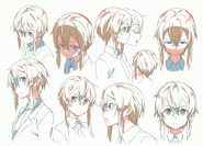 Shino's facial expression designs from the OS Production Book