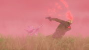 LLENN eliminating enemies while being hidden in a pink smoke - AGGO S01E09