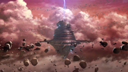 Aincrad being reconstructed in Ainground of Sword Art: Origin