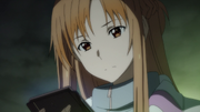 Asuna looking at the phone