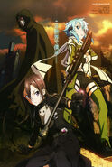 Kirito with Sinon and Death Gun in the NewType May 2014 Issue.