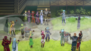 Everyone partying at Kirito and Asuna's home.