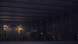 Die Clearer bereiten sich für den Boss-Kampf auf der 75. Ebene vor.