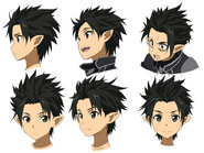 Kirito's character face design by Shingo Adachi for the Fairy Dance Arc of the Sword Art Online anime