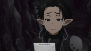 Kirito struggling to learn spells.