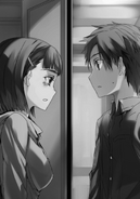 Suguha confronting Kazuto over their relationship.