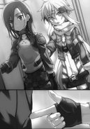 Sinon extracting Kirito's promise to let her be the one to defeat him.