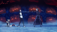 Eiji threatening Kirito with a sword at his throat - OS