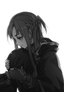 Kirito being gently comforted by Asuna.