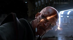 Darth Malgus' Sith Pureblood Master geraakt in het gezicht