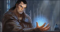 Exar Kun experimenteert met de Dark Side of the Force.