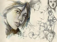 Early concept art of Kate Walker