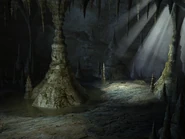 The mammoth doll inside the cave