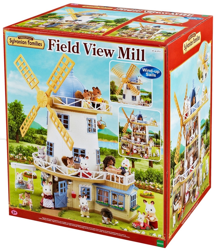 SYLVANIAN FAMILIES FIELD VIEW WINDMILL SPARE BLUE WINDOWS 1st and 2nd FLOORS 