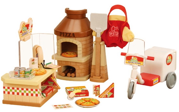 sylvanian families pizza delivery set