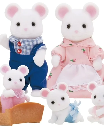 sylvanian white mouse family