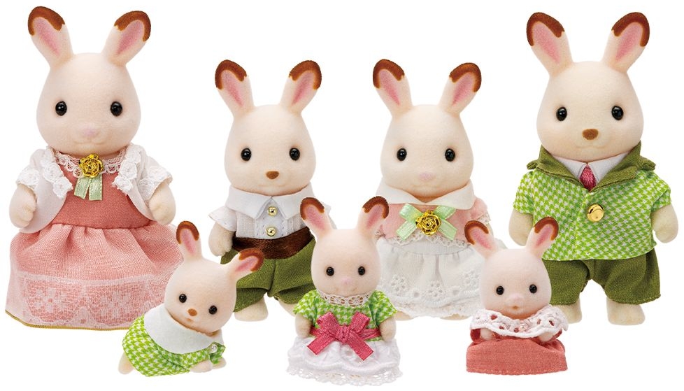 Sylvanian Families / Calico Critters Chocolate Rabbit Family Celebration  Set