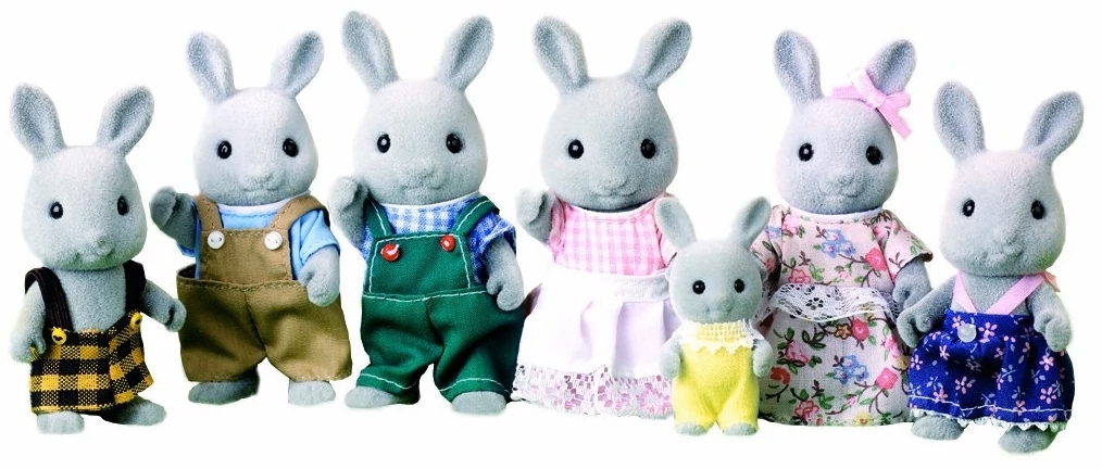 Sylvanian grey deals rabbit family